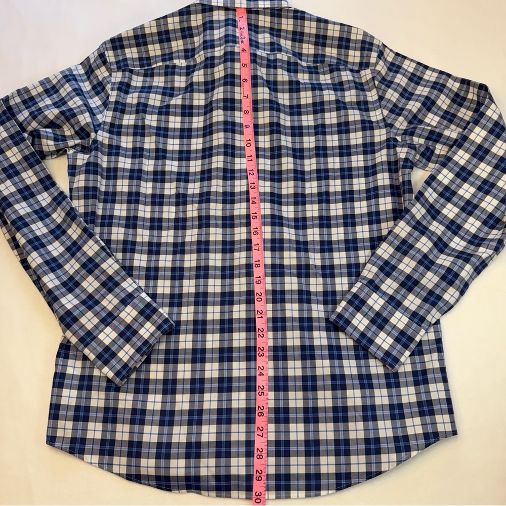 UNTUCKit Givry WF Button Down Long Sleeve Shirt Mens Large Blue Plaid Slim Fit - Picture 6 of 8